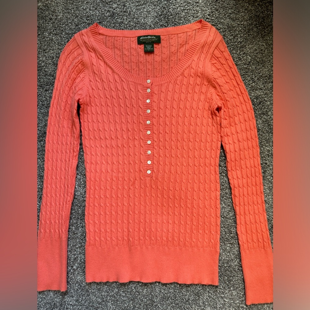 Eddie Bauer Classic Cableknit Henley Sweater
